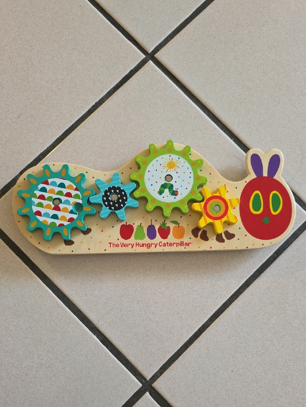 The Very Hungry Caterpillar Wooden Gear Toy - Red & Green